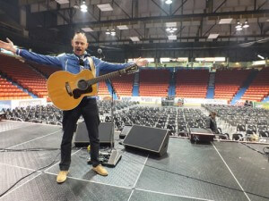 Shaun's X-factor fantasy ... soundcheck in Brandon
